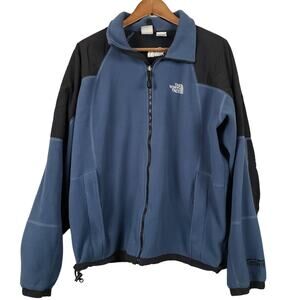 The North Face Full Zip Fleece Windstopper Jacket Men Blue Black - L